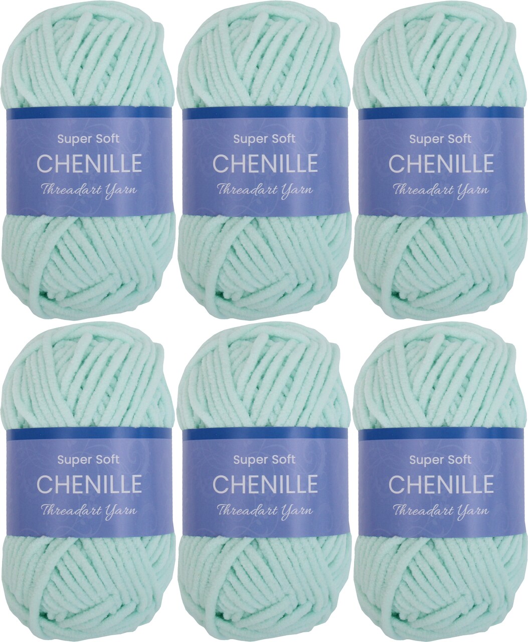 ThreadArt #5 Chenille Yarn for Crocheting, Knitting, Amigurumi, Super Soft Plush Velvet Yarn - 50 Gram 60 yds Fluffy Yarn Skeins